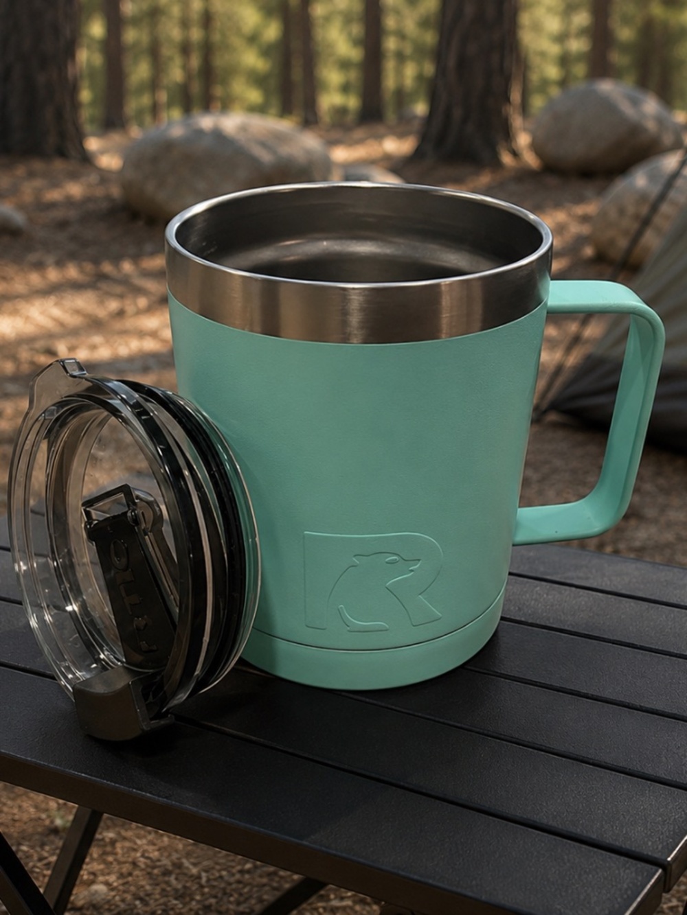 RTIC 14oz Insulated Travel Mug with Handle & Lid Seafoam Green Stainless Steel